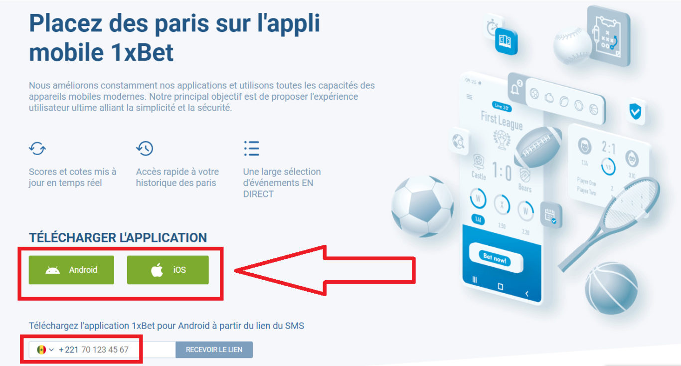 Téléchargement de 1xBet apk Android à partir du site officiel Sénégal